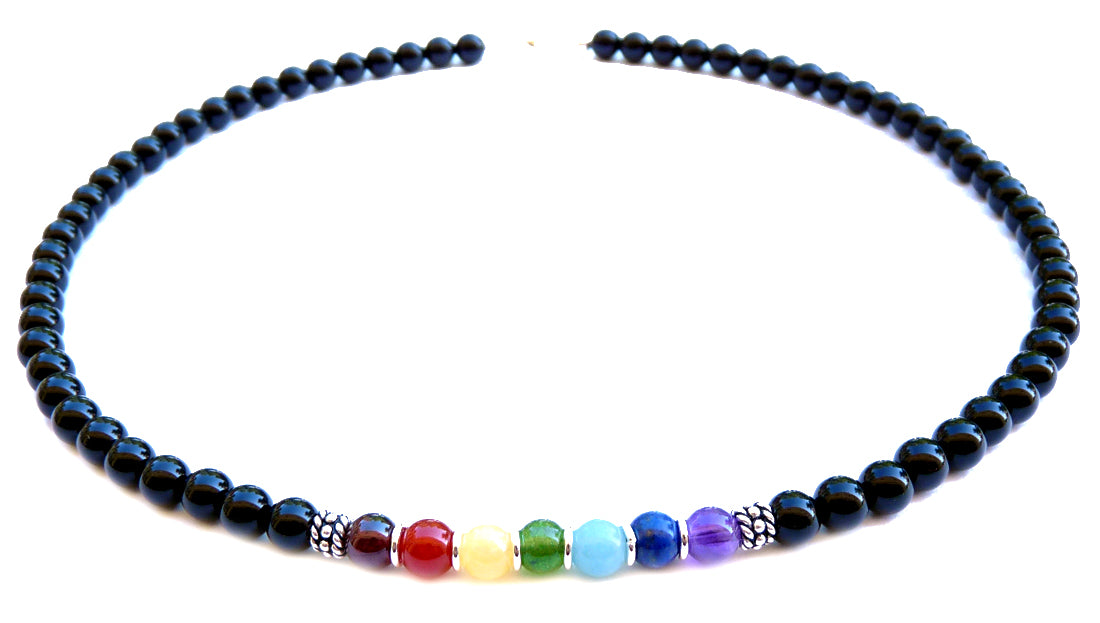 6MM Authentic Chakra Gemstone Necklace, 7 Stone Chakra Balance Align Energy Ancient &amp; Traditional Meaning of Crystals NEC-CHA017