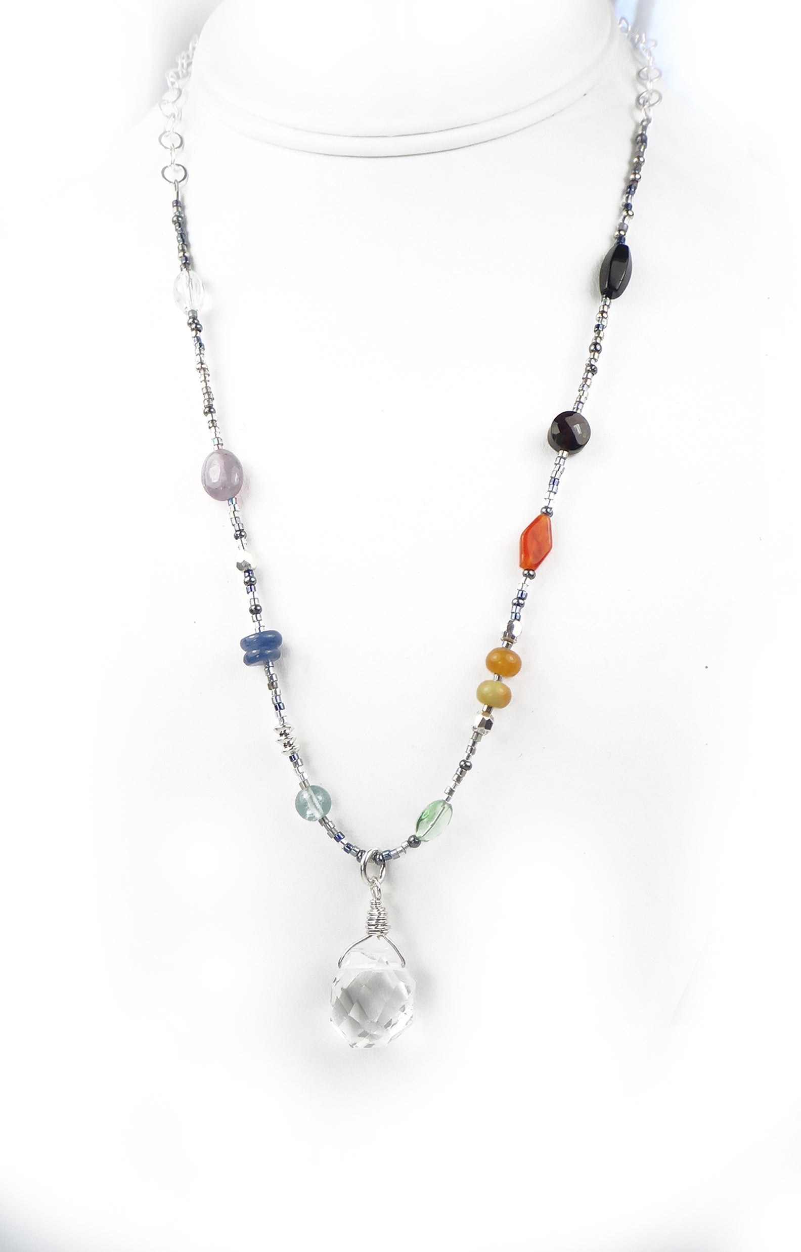 Authentic Chakra Gemstone Necklace 7 Stone Balancing, Alignment, Ancient &amp; Traditional Crystal Meaning NEC-CHA20