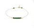 Emerald Bracelet, Personalized Letter Initial Name Bracelet, Gemstone Bar Bracelet, Birthstone Jewelry, Handmade Sterling Silver Adjustable