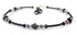 Black Anklet, Amethyst February Birthstone Handmade Beaded Anklet, Seed Bead Anklet, Cute Crystal Boho Anklet