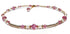 Handmade Gold Pink Tourmaline Anklet, October Birthstone Anklet, Gold Beaded Ankle Bracelet