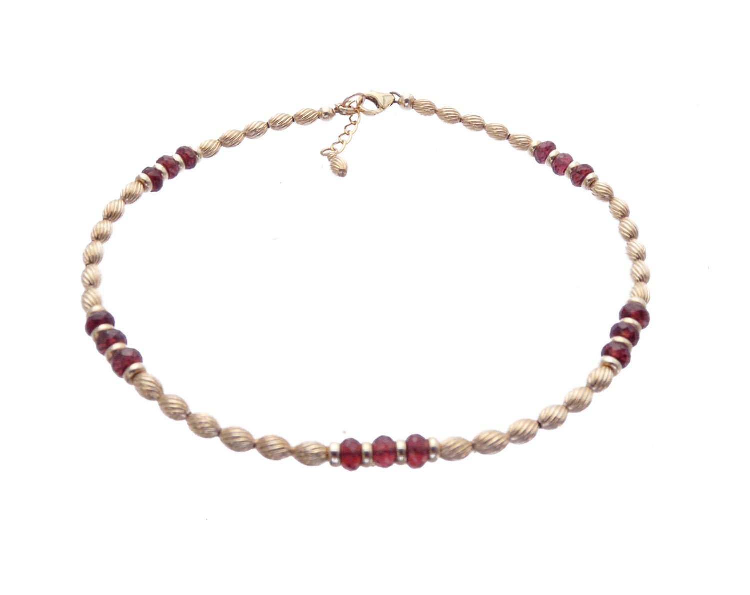 Garnet Bracelet, Gemstone Bead Bracelets for Women, Red Garnet Jewelry, January Birthstone, Birthday Gifts for Her in Gold &amp; Sterling Silver
