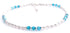 Handmade Blue Zircon Anklet, December Birthstone Anklet, Sterling Silver Crystal Beaded Anklet