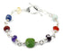 7 Chakra Bracelets, Asymmetrical Sterling Mindfulness Gift, Real Crystals Gemstone Meditation Gifts B7008