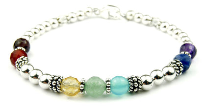 Faceted Chakra Bracelets, Mindfulness Gift, Real Crystals Protection, Gemstone Bracelet Medatation Gifts B7020