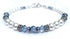 Aquamarine March Birthstone Bracelets, Genuine Freshwater Pearl Crystal Jewelry Beaded Bracelet