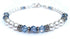 Aquamarine March Birthstone Bracelets, Genuine Freshwater Pearl Crystal Jewelry Beaded Bracelet