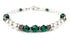 Emerald May Birthstone Bracelets, Genuine Freshwater Pearl Crystal Jewelry Beaded Bracelet