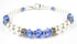 Blue Sapphire September Birthstone Bracelet, Genuine Freshwater Pearl Crystal Jewelry Bracelet
