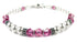 Pink Tourmaline October Birthstone Bracelet, Genuine Freshwater Pearl Crystal Jewelry Beaded Bracelet