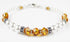 Yellow Topaz November Birthstone Bracelet, Genuine Freshwater Pearl Crystal Jewelry Beaded Bracelet