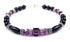 Purple Amethyst Birthstone Bracelets, Black Onyx Crystal Jewelry Beaded Bracelets