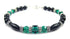 Green Emerald Birthstone Bracelets, Black Onyx Crystal Jewelry Beaded Bracelets