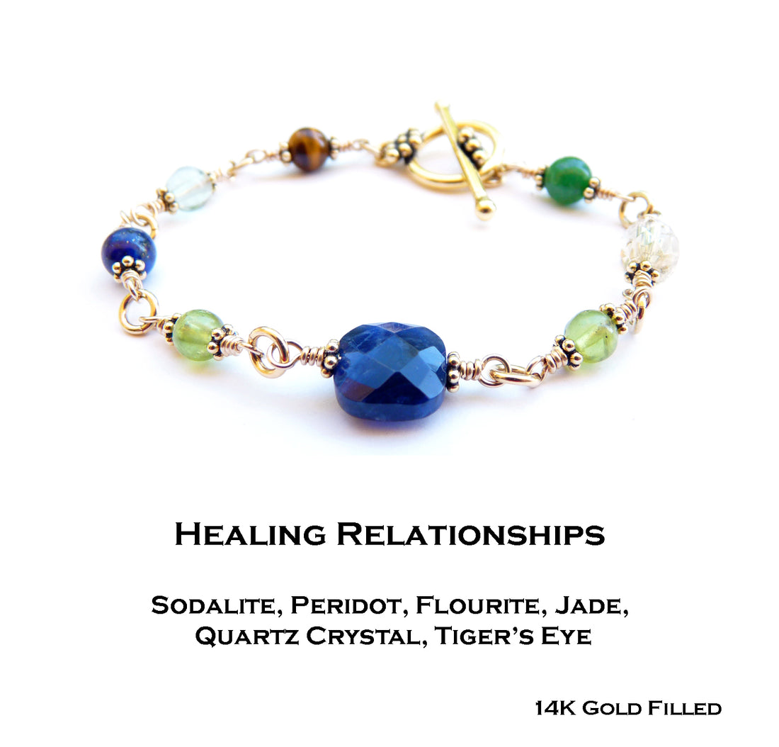 Healing Family 14K GF Gold Crystal Healing Stones for Mending Relationships
