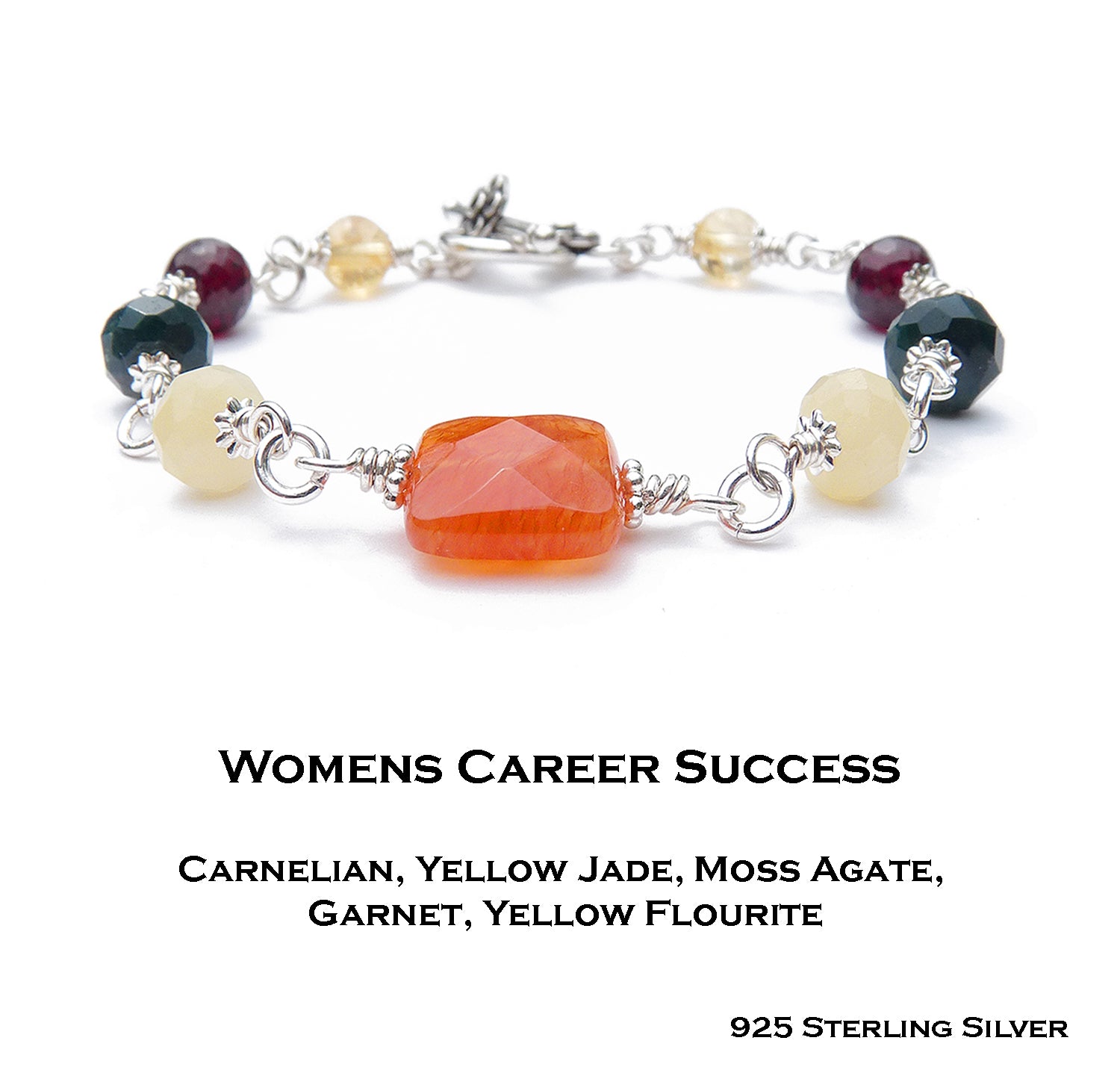 Silver Prosperity Bracelet - Success Crystal Healing Bracelet for Women
