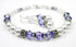 Freshwater Pearl Jewerly Sets: Real Pearl Bracelets Faux Indigo Tanzanite in Crystal Jewelry Birthstone Colors
