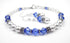 Freshwater Pearl Jewerly Sets: Real Pearl Bracelets Faux Blue Sapphire in Crystal Jewelry Birthstone Colors