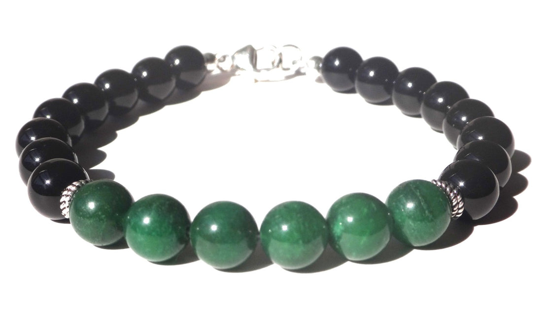 Mens Jade Bracelet, Healing the Heart Chakra Anahata Gemstone Beaded Bracelets, Jewels for Gents