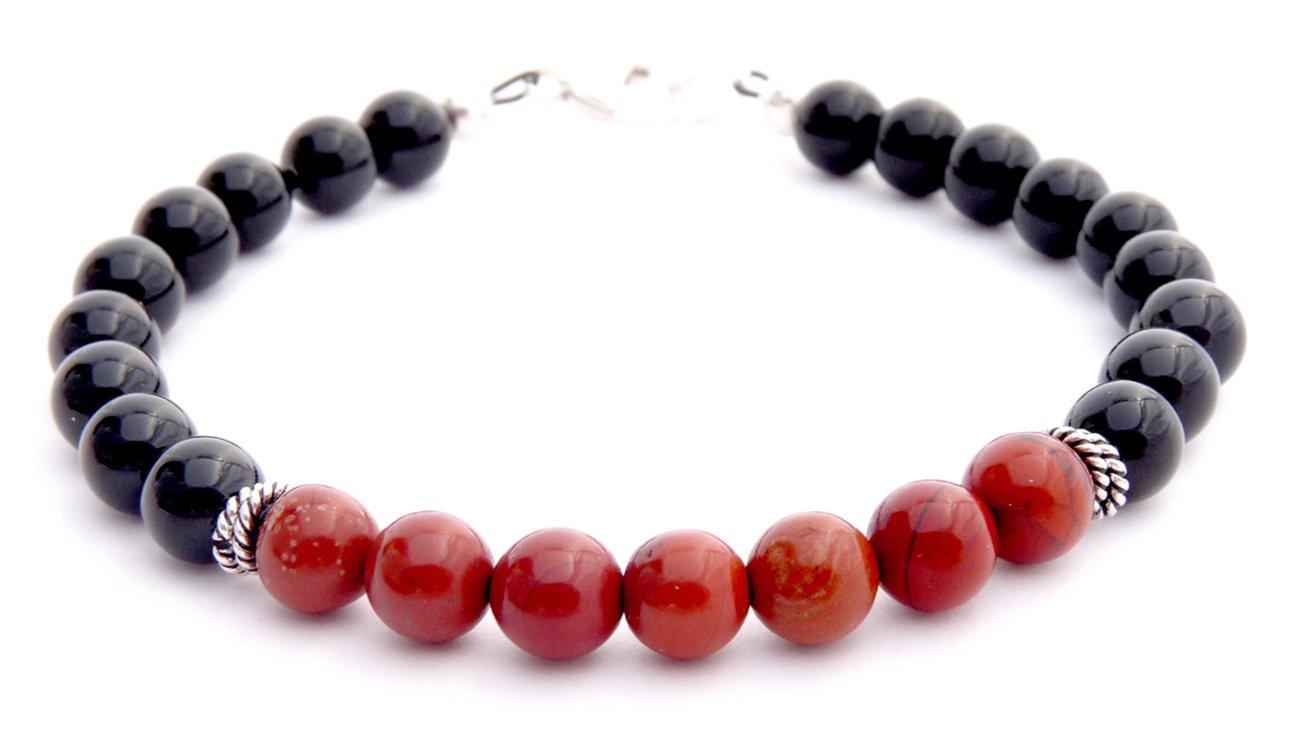 Mens Jasper Chakra Bracelets: STABLE &amp; GROUNDED Root Chakra Bracelet Healing Stone Crystals Bracelet, Jewels for Gents