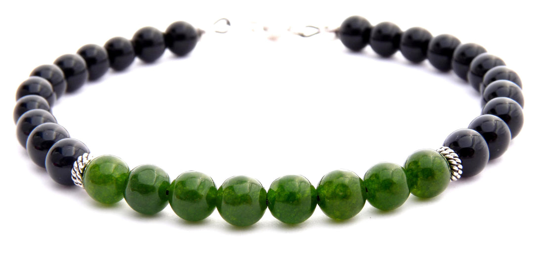 Mens Jade Bracelet, Healing the Heart Chakra Anahata Gemstone Beaded Bracelets, Jewels for Gents