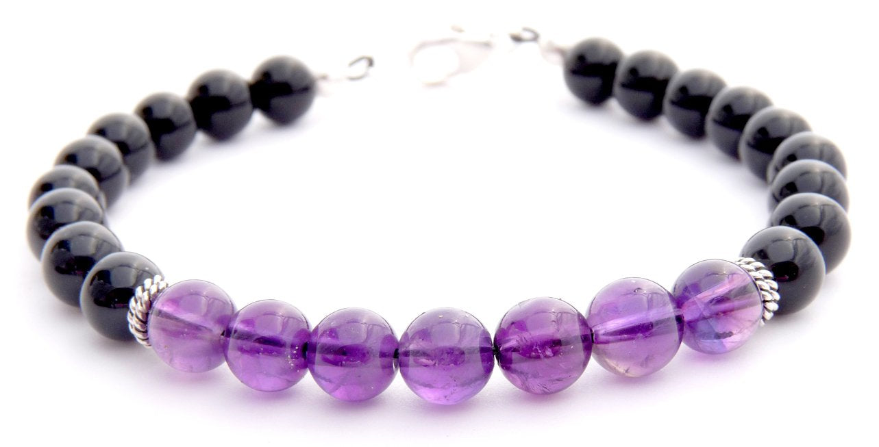 Mens Amethyst INTUITION &amp; TRASFORMATION Chakra Bracelet w/ Purple Amethyst