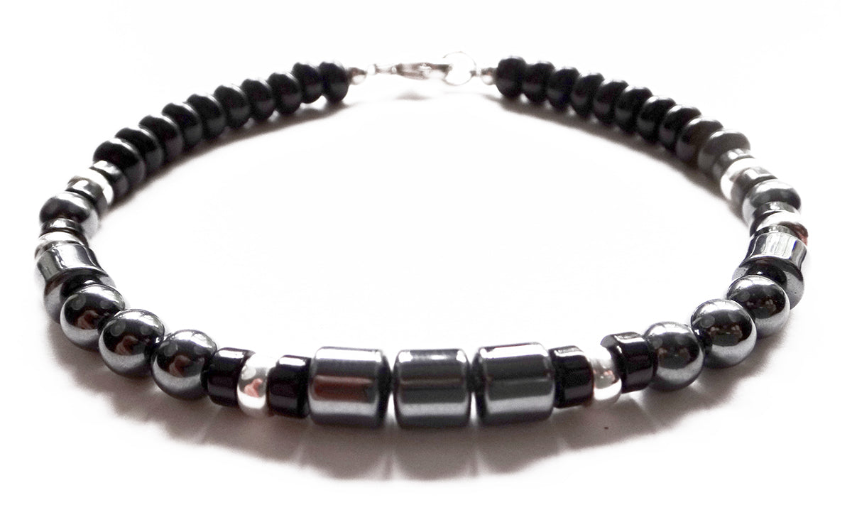Mens Tourmaline Bracelet, PERSONAL POWER &amp; PROTECTION Root Chakra Crystal Healing Bracelet, Jewels for Gents