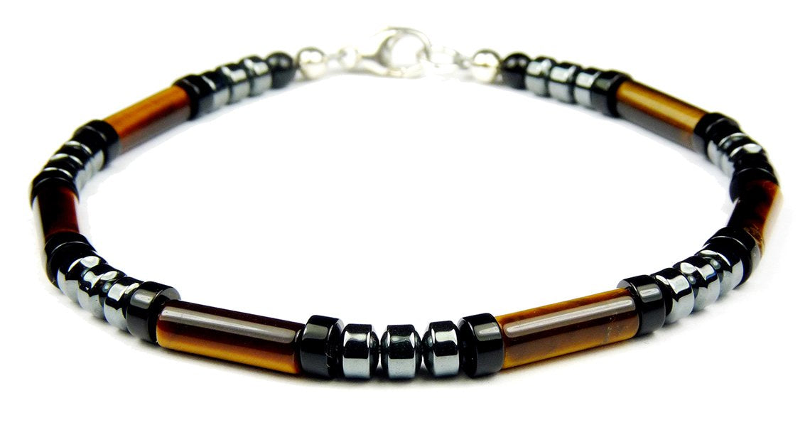 Mens Tigers Eye Bracelet, Will Power, Self Discipline, &amp; Personal Power Third Chakra Bracelet, Jewels for Gents