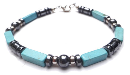 Mens Turquoise Bracelet for Wise Choices &amp; Decisions Throat Chakra Bracelet, Jewels for Gents