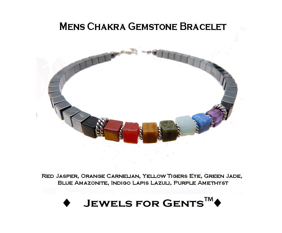 Mens Chakra Bracelets Authentic 7 Stone Chakra Jewelry Genuine Gemstones Mala Yoga Bracelets Jewels for Gents 9 Silver
