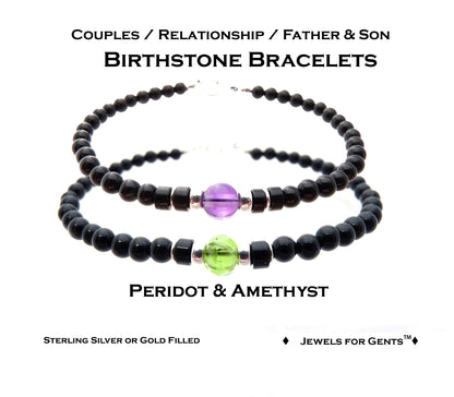 His and Her Bracelets, Couples Bracelet Set, Matching Couple Beaded Friendship Bracelet, Father Son