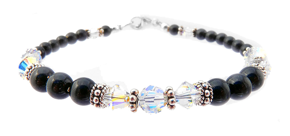 Clear Bracelets, April Birthstone Bracelets, Faux Diamond Beaded Bracelets, Crystal Jewelry