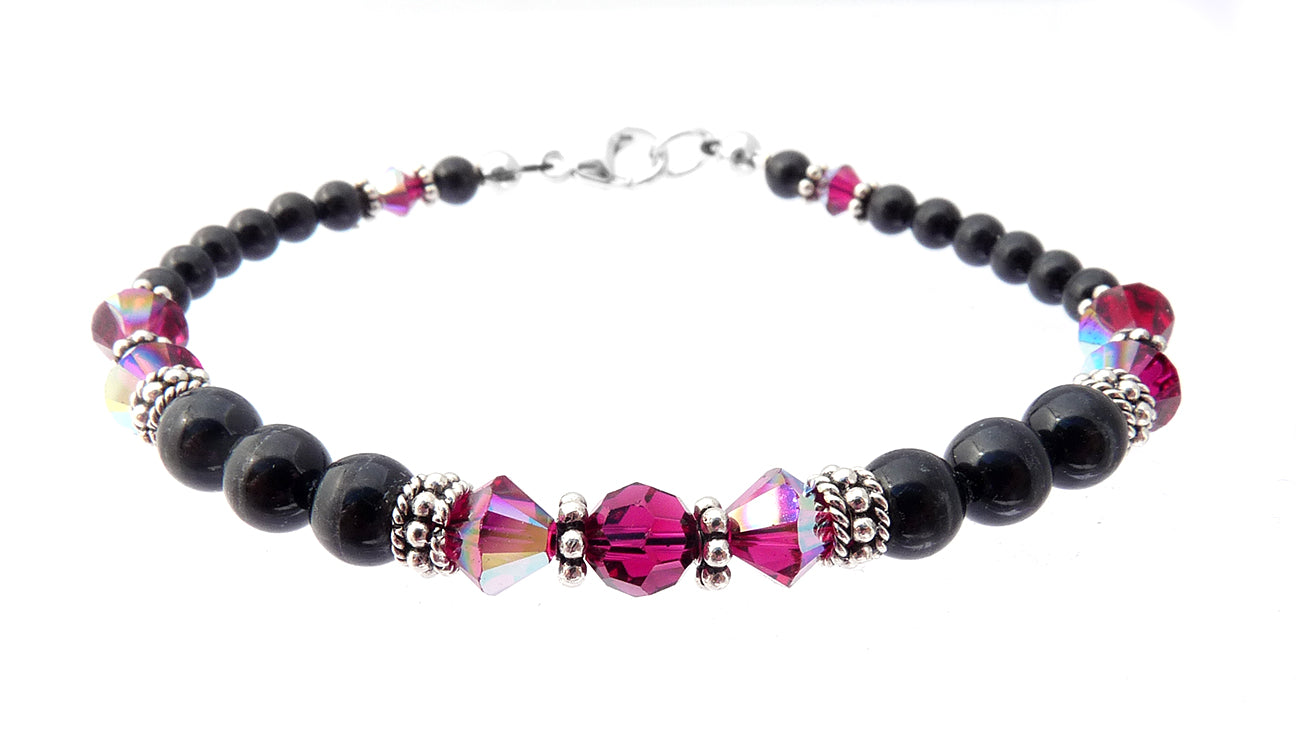 Ruby Bracelets, July Birthstone Bracelets, Red Beaded Bracelets, Crystal Jewelry