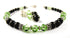 Black Pearl Peridot August Crystal Jewelry Birthstone Beaded Bracelets & Earrings Set