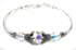 Solid Sterling Silver Bangle April Birthstone Bracelets in Faux Diamond