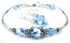 Solid Sterling Silver Bangle March Birthstone Bracelets & Earrings in Faux Aquamarine