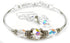 Solid Sterling Silver Bangle April Birthstone Bracelets & Earrings in Faux Diamond
