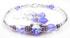 Solid Sterling Silver Bangle December Birthstone Bracelets & Earrings in Faux Tanzanite