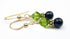 Gold Peridot Earrings, April Birthstone Earrings, 14k GF Black Pearl & Crystal Beaded Earrings, Crystal Jewelry