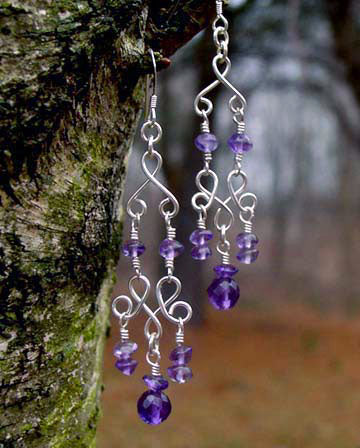 Silver Chandelier Earrings | Amethyst Purple Chandelier Earrings