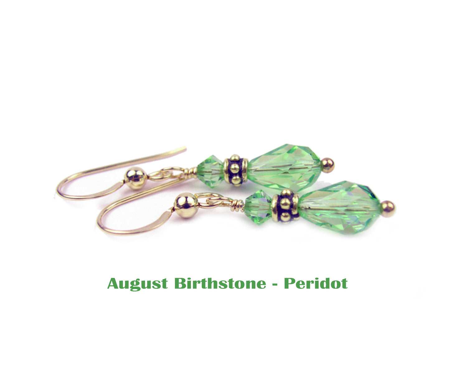 Peridot Earrings, August Birthstone Earrings, Beaded Earrings, Teardrop Earrings, Crystal Jewelry