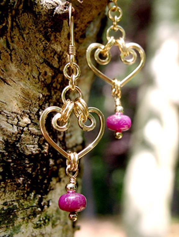 Gold Chandelier Earrings | Ruby Red Chandelier Earrings
