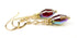 Garnet Earrings, Handmade Dangle Earrings for Women, Red Crystal Drop Earrings, Gold & Silver
