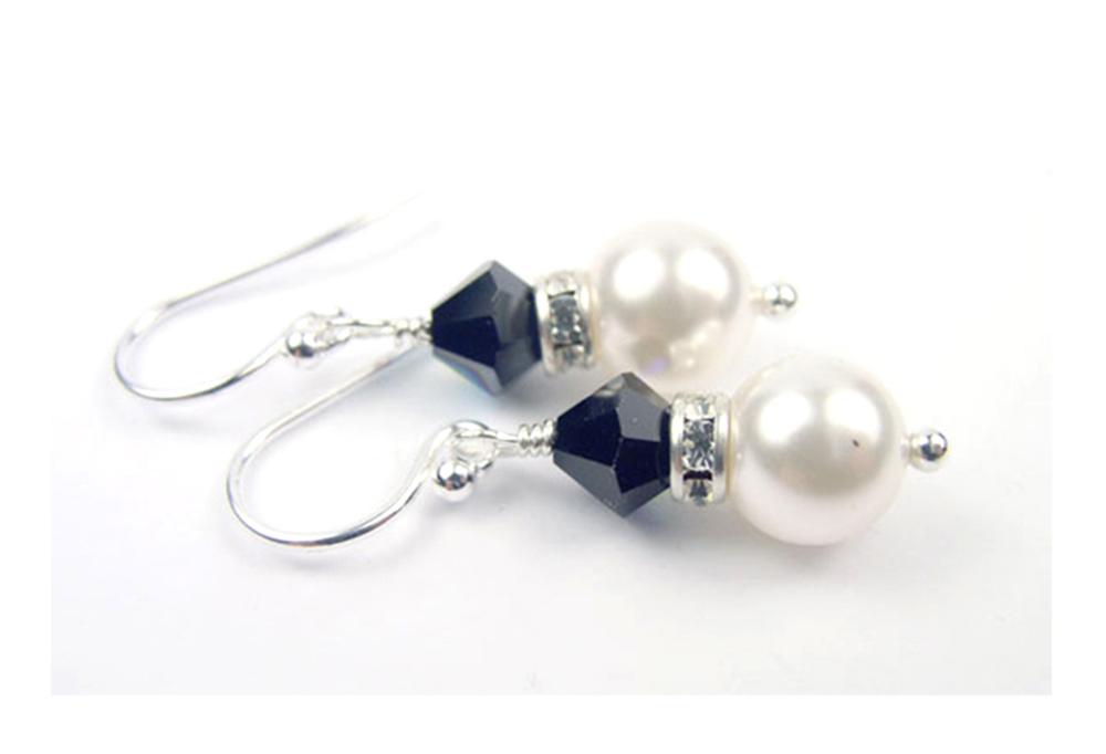 Garnet Earrings, 8MM Akoya Pearl Earrings for Women, Handmade Jewelry, December Birthstone Jewellery Gifts for Her in Silver or Gold
