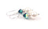 Emerald Earrings, 8MM Akoya Pearl Earrings, May Birthstone Earrings, Sterling Silver w/ Genuine Crystal Jewelry