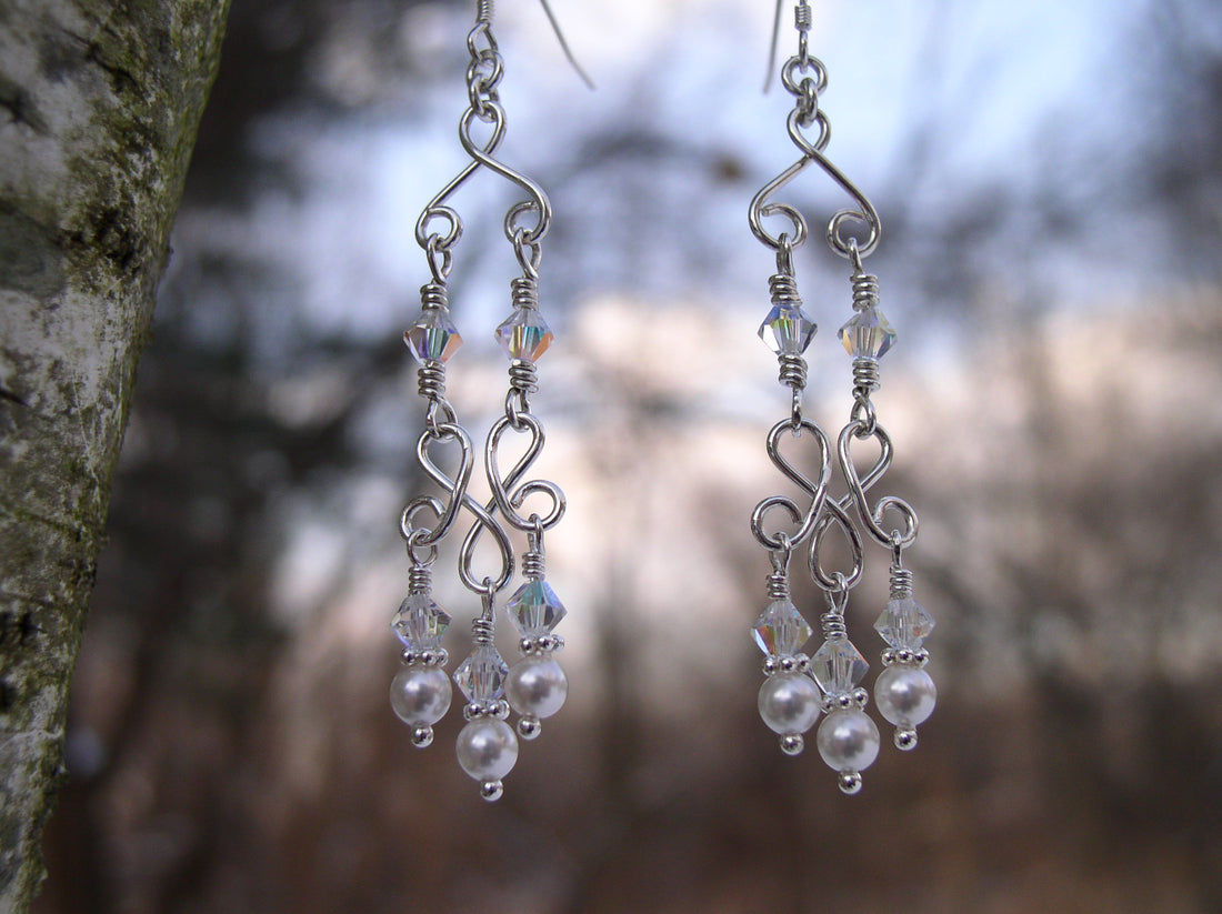 Bridal Chandelier Earrings | Wedding Earrings | Pearl Chandelier Earrings