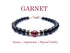 Garnet Bracelet, Gemstone Beaded Bracelets for Men, Red Garnet Jewelry, January Birthstone, Capricorn Birthday Gifts for Him in Gold & Sterling Silver