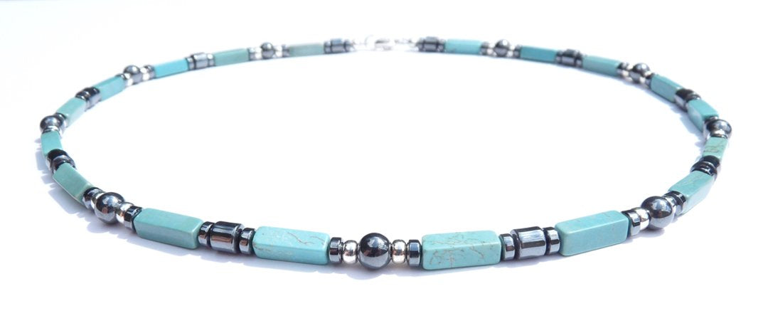 29-WISE CHOICES Mens Beaded Necklace, Handmade Turquoise Necklace, Crystal Healing Gemstone JEWELS FOR GENTS