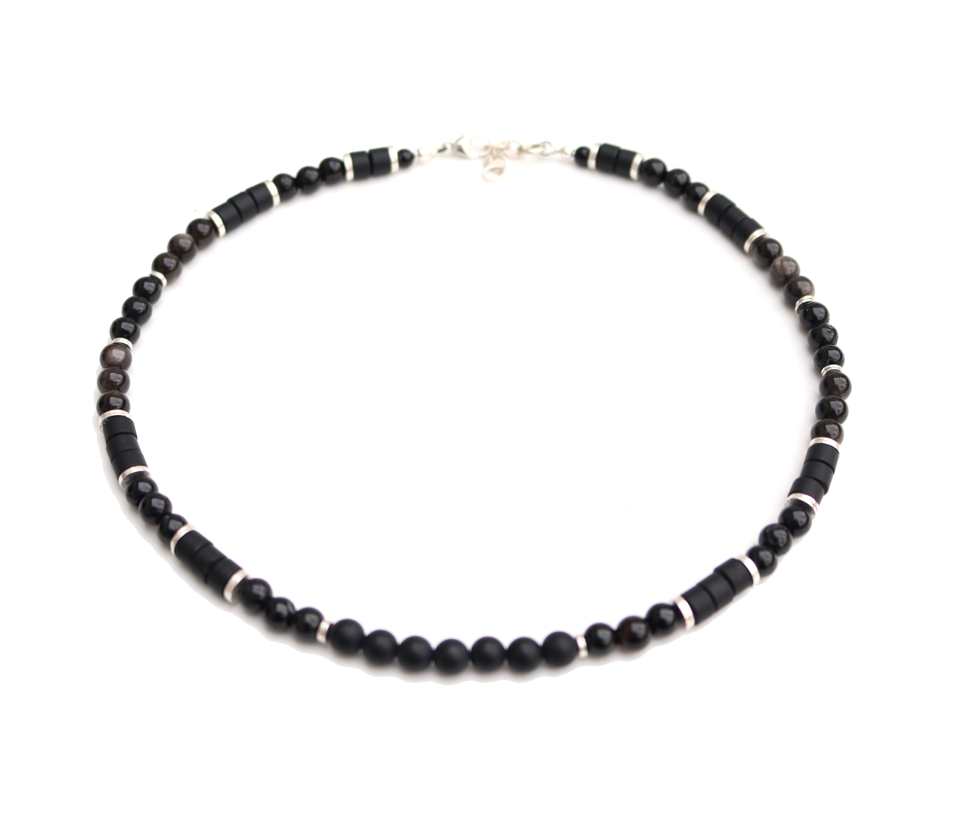 14K White Gold Black Diamond Bead Necklace - Josephs Jewelers