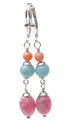 Pink Rhodocrosite & Blue Peruvian Amazonite Earrings